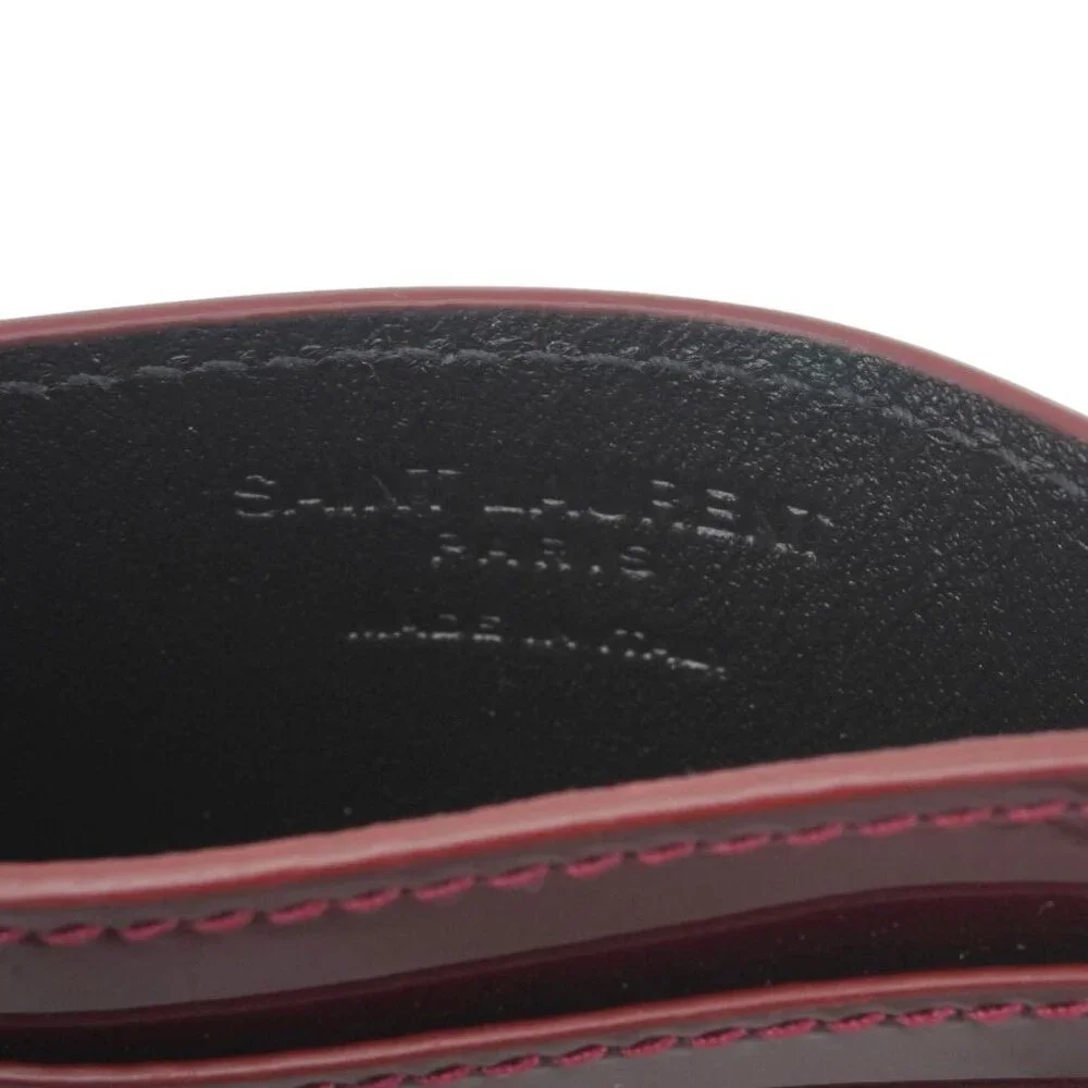 Yves Saint Laurent  Cassandra Leather Card Holder Burgundy - Picture 11 of 12